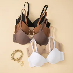 Set de 5 Sujetadores sin aros cómodos de color liso para dama