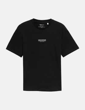 T-Shirt mit Print Schwarz XXL