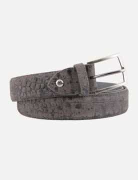 Ledergürtel im Nubuk-Design Grau 95
