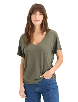 T-shirt à Manches Courtes Et Col En V Deep Camo S