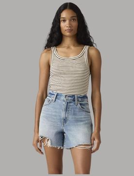 Canotta Slim a Righe in Morbida Maglia Coste