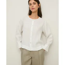 Camisa de mujer de manga larga y cuello redondo