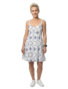Robe Courte Sans Manches Daphne Elin Bright White / Detail Emb Surf The Web XL