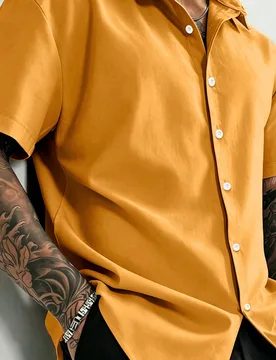 Camisa de manga corta de unicolor casual de verano para hombres - Shein - FashionsVida