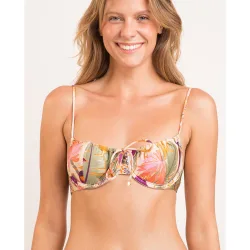 Top de bikini balconette estampado con relleno