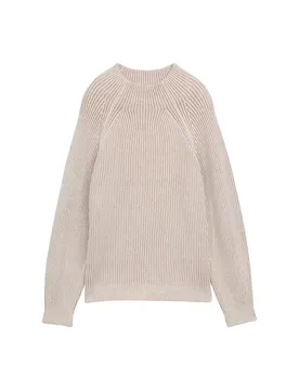 Knit plaited rib pullover female