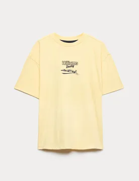 Pure Cotton Williams Racing Graphic T-Shirt (6-16 Yrs) Yellow male - M&S - FashionsVida
