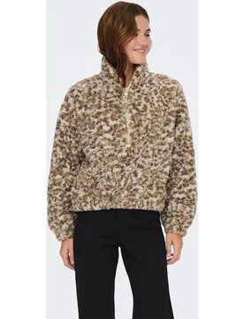 Abrigo de mujer estampado con cuello alto - Only - FashionsVida