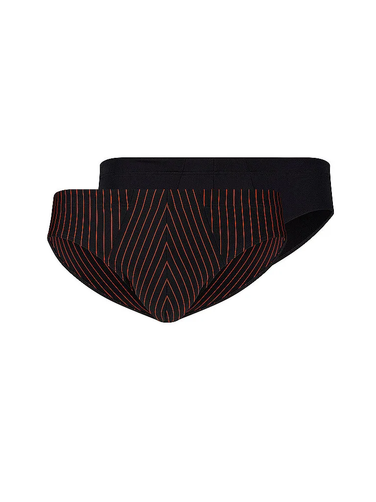 Brasil-Slip 2er Pkg. MICRO MULTIPACK blackflamestripes selection dunkelrot S herren - Skiny - FashionsVida