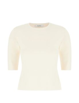 Short Sleeve Fitted Waist Crew-Neck Sweater