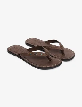 Superdry Damen Flip Flops mit Kunstleder-prägung Brown - Größe: 5-6 - 29.99 - FashionsVida