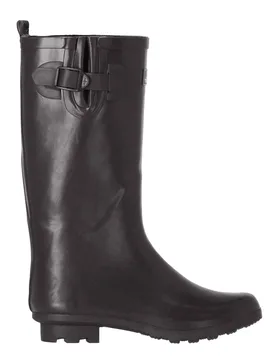 Women's Damon Waterproof Wellington Boots in Jet Black Size: 4 - Jet Black - Size: 4 - Trespass - FashionsVida
