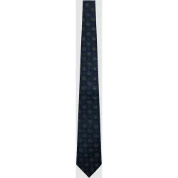 Corbata de hombre de seda con jacquard geométrico flores