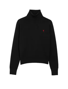 Pull à col roulé noir S - AMI PARIS - FashionsVida