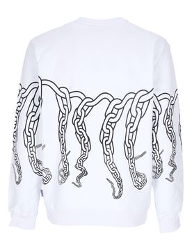 Felpa Leggera Girocollo Uomo Chain Crewneck White
