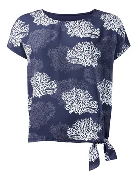 Knoten-T-Shirt blau S Damen - wedolina - FashionsVida