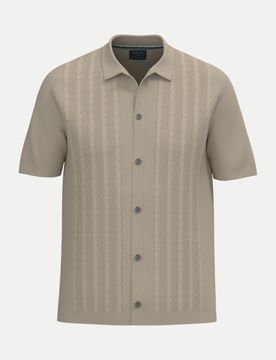 Pullover mit Polokragen Beige XL