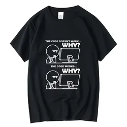 Men's T-shirt 100% Cotton Funny Programmer Print Summer Loose O-neck Cool for Men Short Sleeve T-shirt Male Tees High Quality