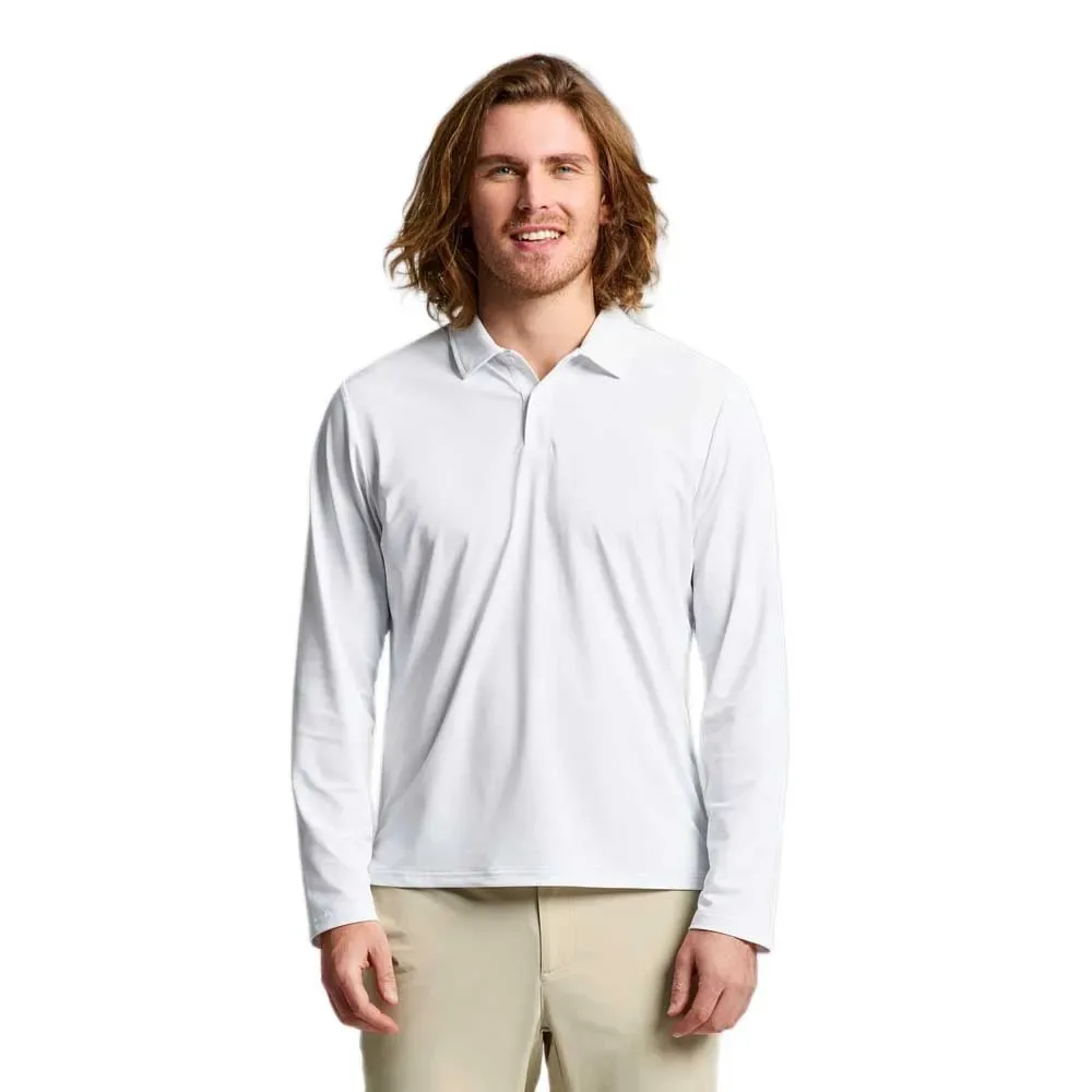 Tech Pique Uv Long Sleeve Polo Bright White M Men - SLAM - FashionsVida