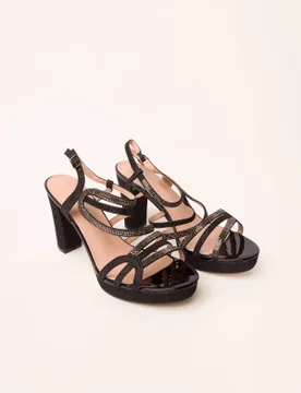 Mix Bling Platform Heels - UK 8 (EU 41) / BLACK - female - Blue Vanilla - FashionsVida