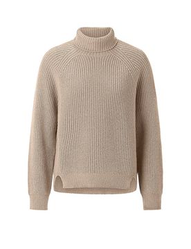 Rollkragenpullover beige M