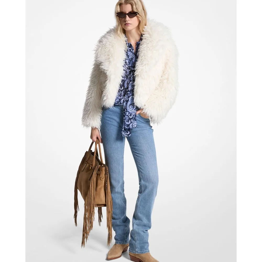 Abrigo de pelo sintético de mujer corto - MICHAEL Michael Kors - FashionsVida