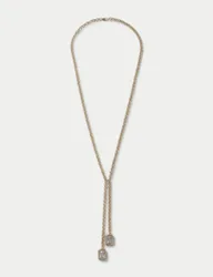 Cubic Zirconia Pendant Long Necklace Gold female