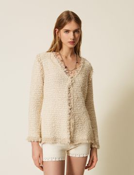 Blouson en maille jacquard avec lurex