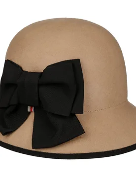 Big Bow Cloche Hat by - beige - Damen - Size: One Size - bedacht - FashionsVida