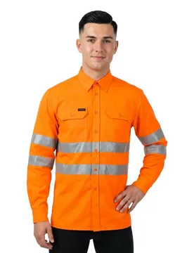 Chemise à Manches Longues Safe Classic 06004 Hi-Vis Orange 45-46 - MASCOT - FashionsVida