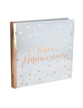 Gästebuch Happy Birthday Roségold 24 x 24 cm weißer Einband