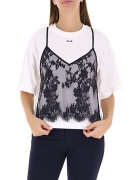 Pinko T-shirt con pizzo PANNA M