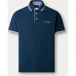 Polo de hombre de manga corta fit regular estampado pecho
