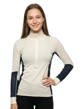 T-shirt à Manches Longues Avec Demi-zip Wool Mesh 190 Ink / Offwhite M - Devold Of Norway - FashionsVida