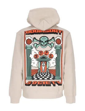 Felpa Cappuccio Uomo Lodge Of Darkness Hoodie Cream - Doomsday - FashionsVida