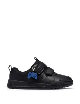 Kids' Leather Riptape School Shoes (10 Small - 2½ Large) Black male - Clarks - FashionsVida