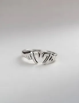 Women's 925 Silver Gold Hand Heart Couple Love Adjustable Stackable Ring - Silver - Size: One Size - The Colourful Aura - FashionsVida