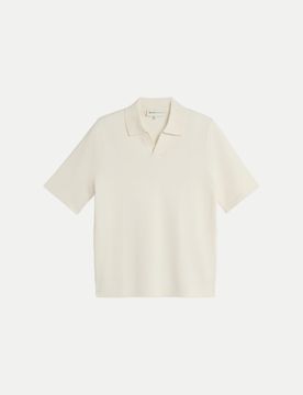 Poloshirt aus Piqué-Strick Weiß L