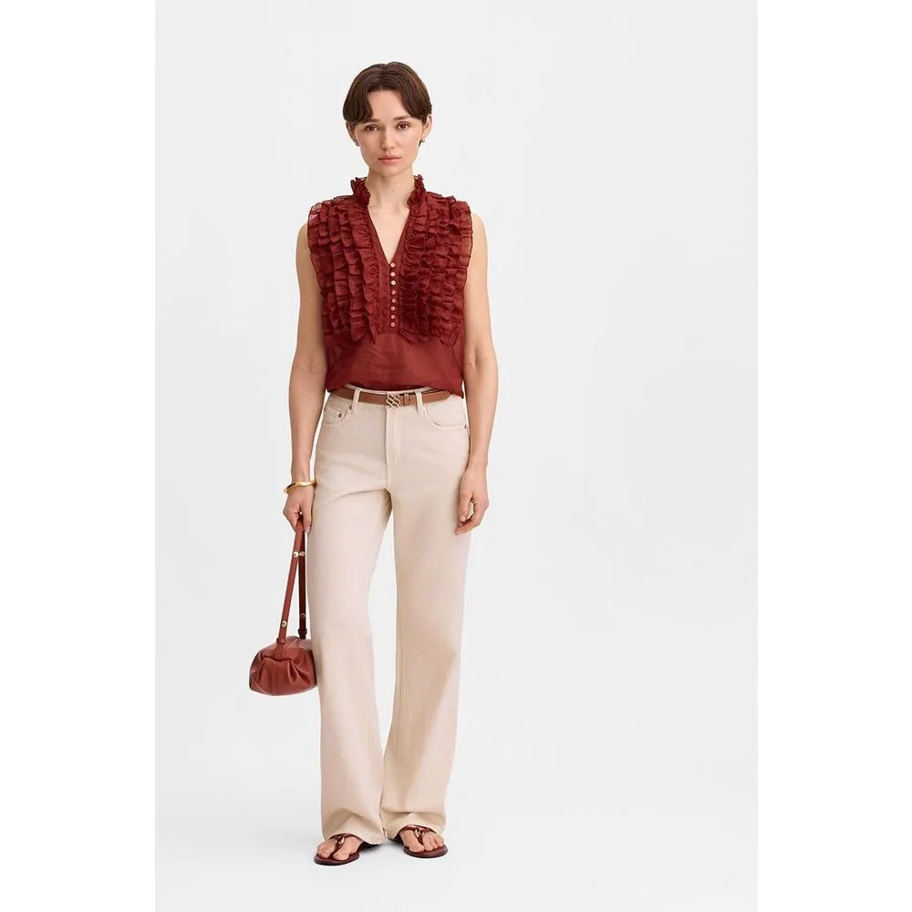 Blusa de mujer lino volantes - Simorra - FashionsVida