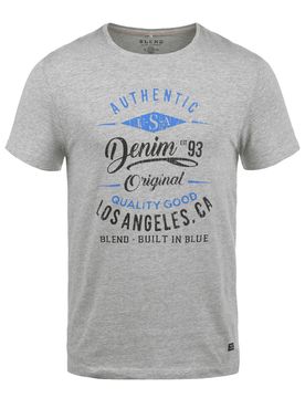 BLEND Camiseta azul / gris / negro