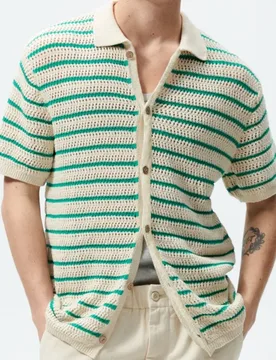 European and American Cross border Men's Summer New Knitted Shirt Striped Woolen Casual Polo Shirt - Aliexpress - FashionsVida