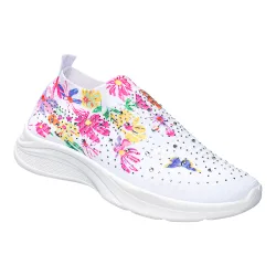 Damen-Flexi-Sneaker „Glitzerblüte“ 38 weiss