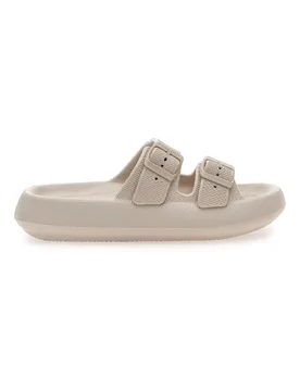 Ciabatte in gomma bianche con doppio cinturino e fibbie regolabili ILY02 41 - 2T2L - FashionsVida