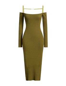 Vestido midi Mujer Verde militar 32,36,38,40,42 Mujer