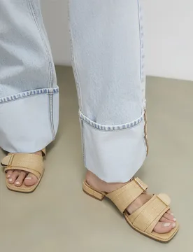 Womens Sandals Beige Raffia Flat Pu - Size Uk 5 - River Island - FashionsVida