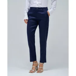 Pantalones chino de lino de mujer