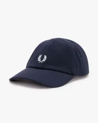 Berretto baseball blu in piquè di puro cotone con corona d'alloro bianca