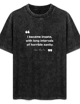 I became insane, with long intervals of horrible sanity Quotes T-Shirt Large Size Loose Casual Tee - Aliexpress - FashionsVida