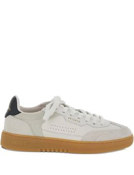 Suede and Leather Sneaker with Metallic Logo Stamp