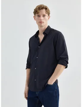 Camisa de hombre en nailon elástico regular fit - Armani Exchange - FashionsVida